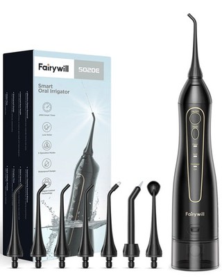 Fairywill Water Flossers Oral Irrigator Rechargeable Portable Dental 3 Modes Wat