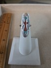 Native American Hopi Sterling Silver Turquoise Kachina Inlay Ring Size 5 — photo 2