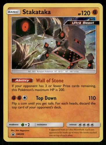Stakataka - SM209 Holo Promo Sun & Moon Promo Pokemon Near Mint