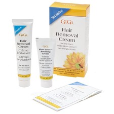 Gigi Hair Removal Cream, for the Face - 1 Oz, and Slow Grow Soothing Cream - 0.5