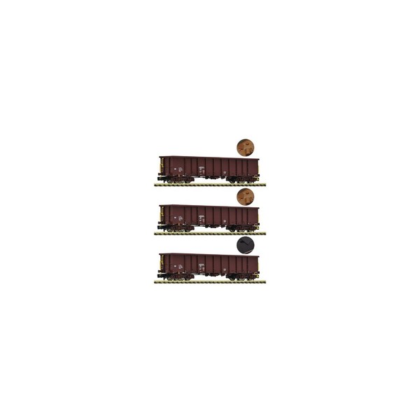 Fleischmann 6660074 3 Piece Set: Open Goods Wagons, ÖBB NEW In OVP-image