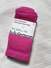 NWT 48 Lululemon Power Stride Crew Socks 3 Pack - RAPI/SHVL/RVSD - Size M