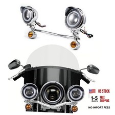 Motorcycle Auxiliary Light 4.84 inch Fog Lamp Headlight Chrome LED Style A