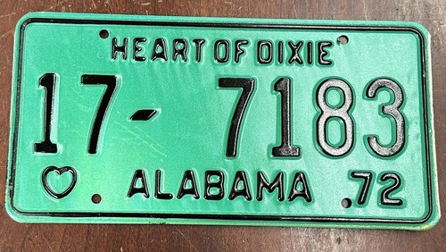 1972 ALABAMA LICENSE PLATE