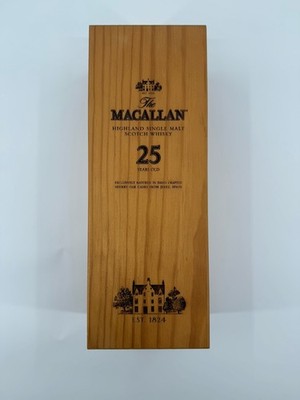Macallan 25 Years Highland Single Malt Scotch Whiskey Wood Box Only