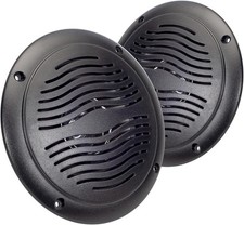 5-Inch Water Resistant Outdoor Speakers, Dual Cone, 25W Peak Power, Marine and R