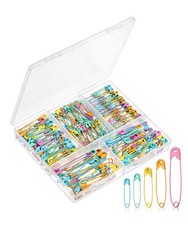 Mr. Pen- Safety Pins Assorted, 300 Pack, 5 Different Sizes, Colorful, Silver