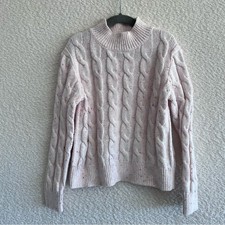 Crewcuts Girls Turtleneck Pink Cable Knit Sweater Size Small 6-7 Years