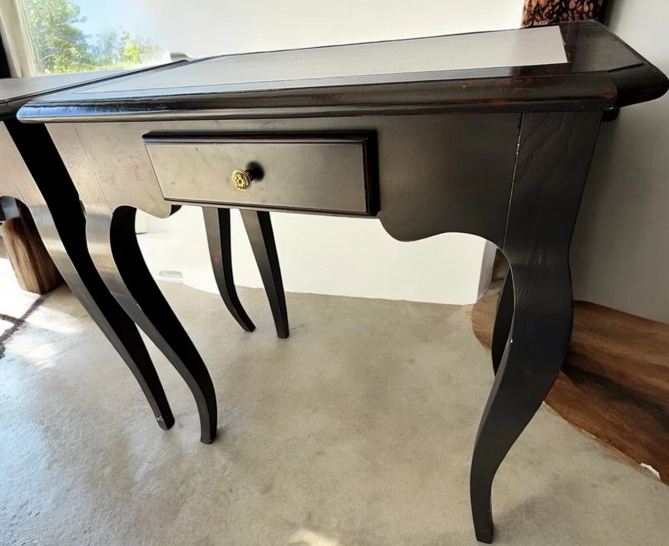 Conjunto de mesa console vintage italiano estilo rococó folha deslizante - Imagem 3 de 4