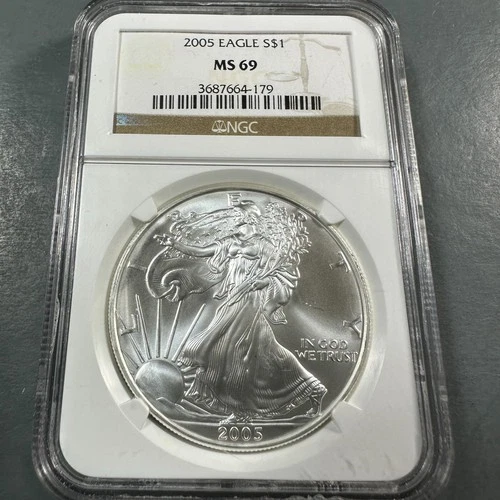 2005 Silver Eagle NGC MS69 (89260)