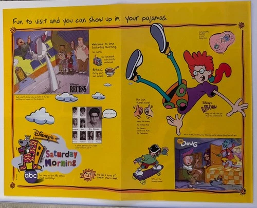 1 Saturday Morning Print Ad Promo Recess Pepper Ann Doug Cartoons ABC 90s Retro