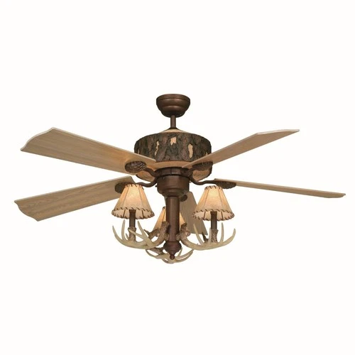 Vaxcel - Log Cabin Ceiling Fan in Rustic Style 14.5 Inches Tall and 52 Inches - Picture 2 of 4