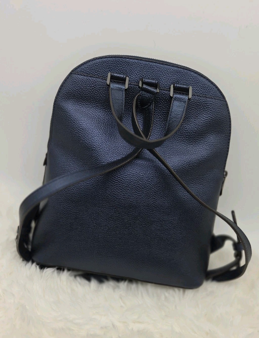 Michael Kors Adele Leather Medium Backpack Midnig… - image 10