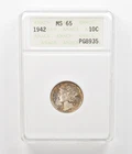 1942 Mercury Dime MS65 ANACS Beautiful Tone *5174