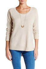 Madewell Ariel Sz S Ivory Cream Hi-Lo Sweater Textured L/S Crew Knit Sweater Top