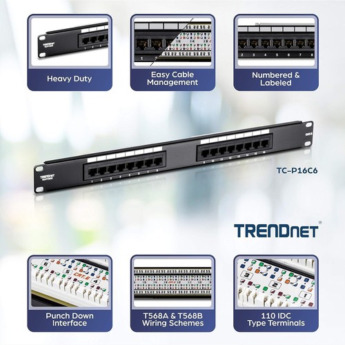 NDAA Compliant 16-Port Cat6 Unshielded Patch Panel for High-Speed Networks - Bild 4 von 11