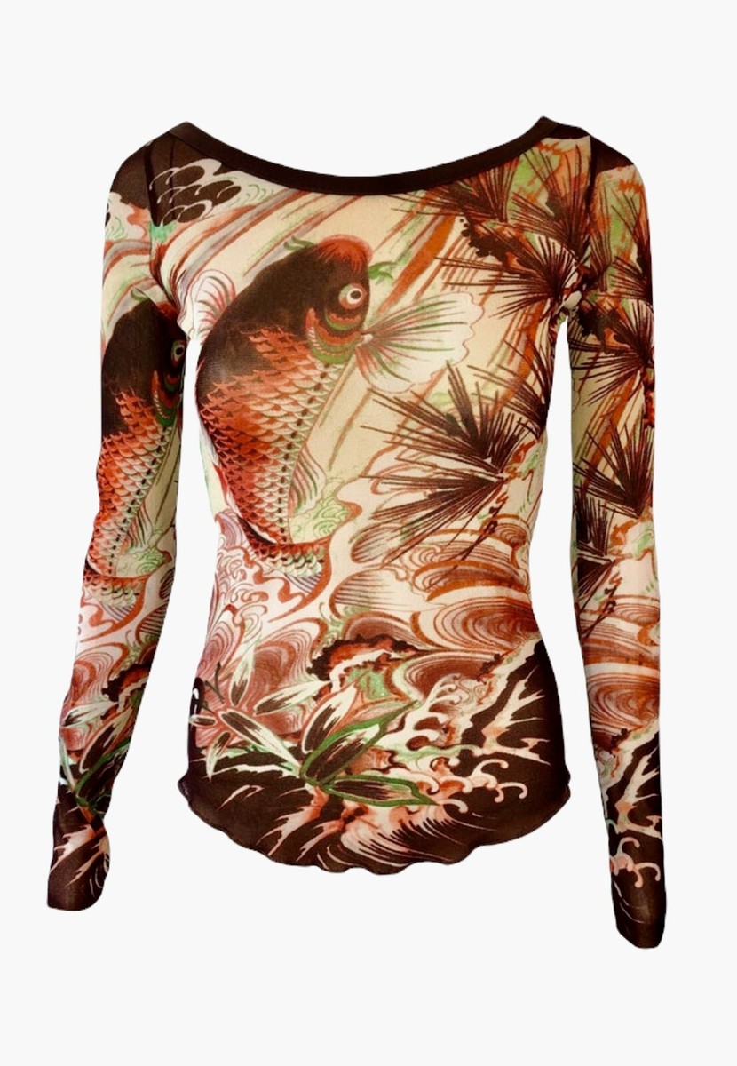 Jean Paul Gaultier Soleil Vintage Japanese Koi Fish Tattoo