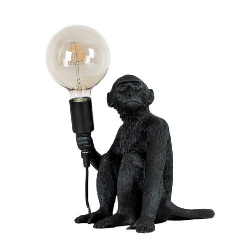 Animal Table Lamp Monkey Holding Bulb Living Room Bedside 32cm Tall Retro Light - Picture 6 of 24