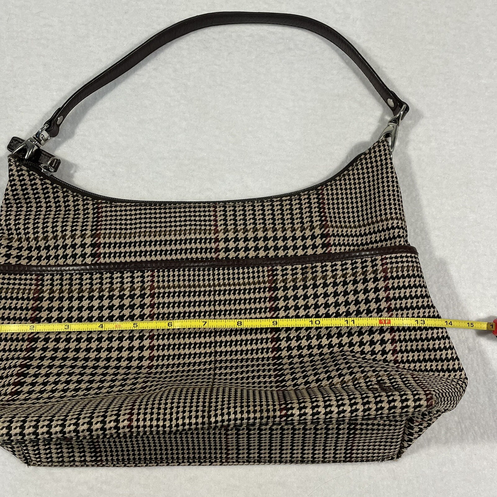 Y2K Lauren Ralph Lauren Plaid Pattern Shoulder Purse Gem