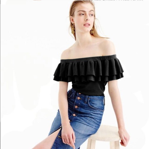 J crew off shoulder sweater XXS black 