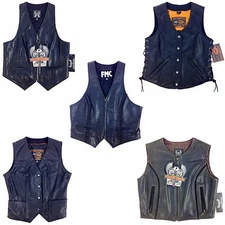 First, Women Racing Leather Motorcycle, Biker, Vest, See Description For Detail 