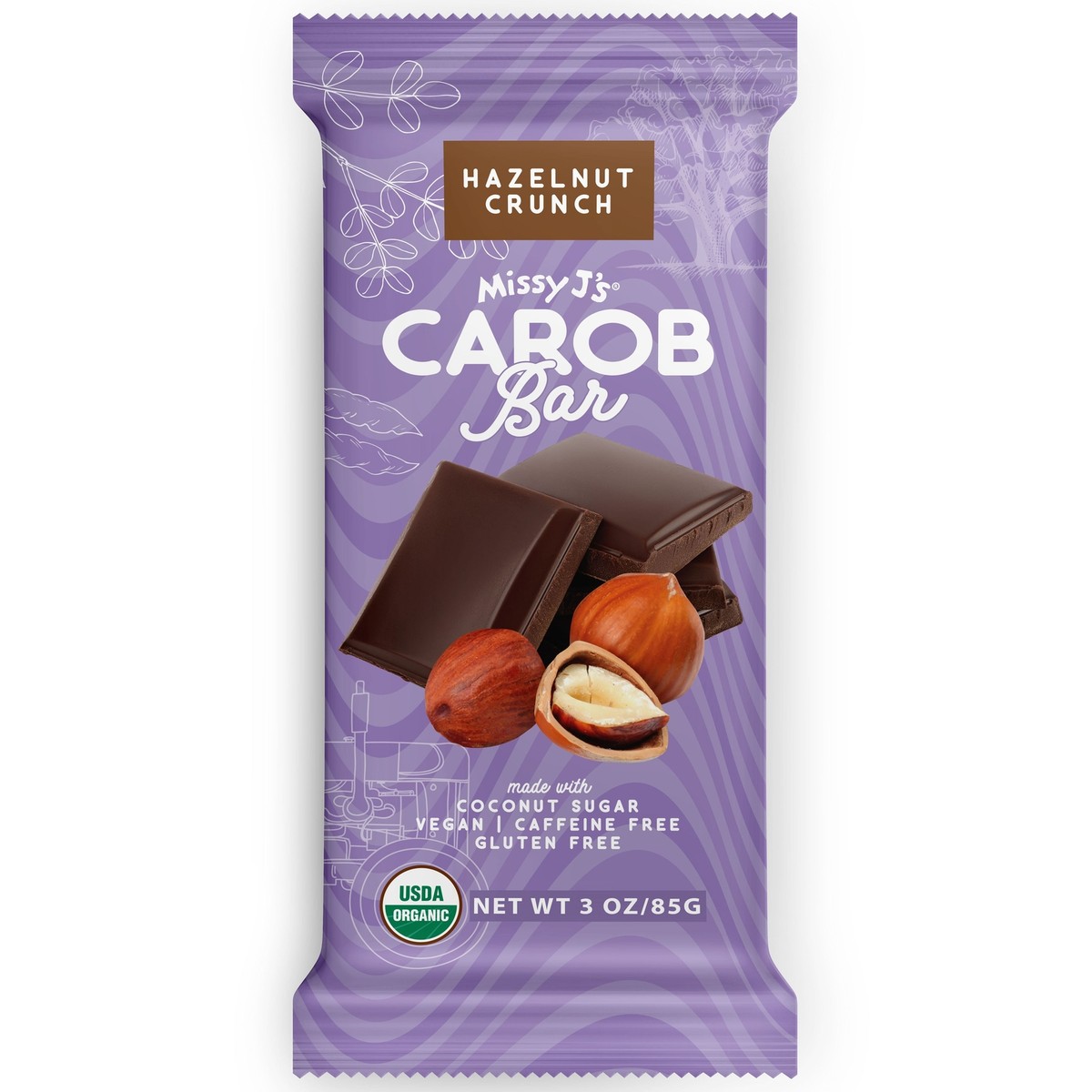 Missy J's Organic Carob Hazelnut Candy Bar | Chocolate Substitute