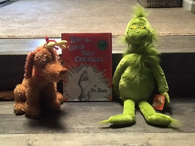 how the grinch stole christmas book and plush toy Grinch, max