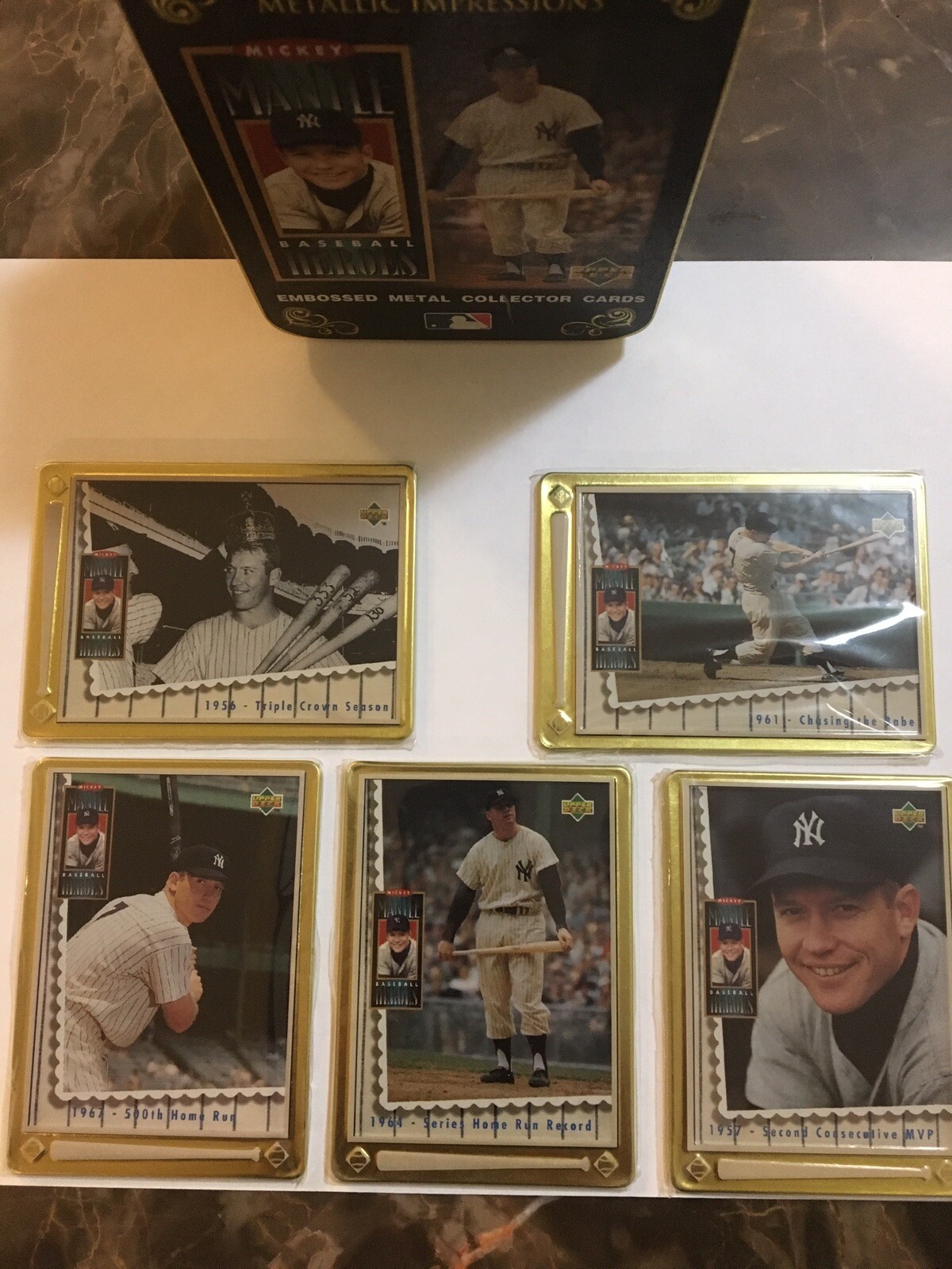 Mickey Mantle 1995 Upper Deck Metallic Impressions 5 Card Baseball