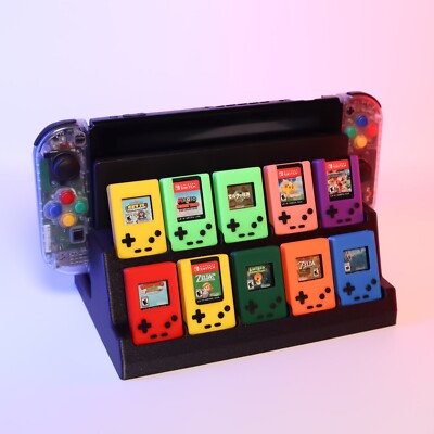 Mini Gameboy Case for Switch Game Cartridge Display Dock Holds 10 Games