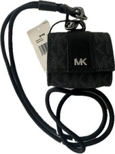 NWT Michael Kors Hudson Logo Lanyard Case for Apple AirPods Case Black
