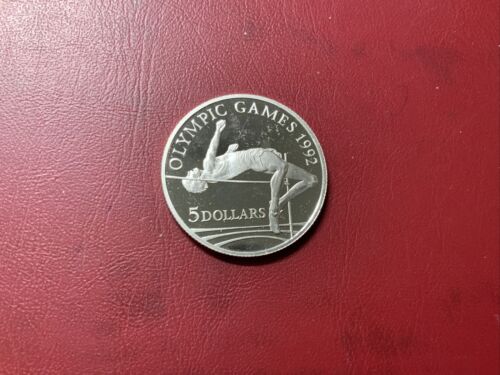 Cook Islands 5 Dollars 1992 Silber PP-Olympia Barcelona - 第 1/2 張圖片