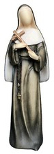 Statua Santa Rita Di Cascia H 20 CM Statua Suora Figura IN Legno D'Acero