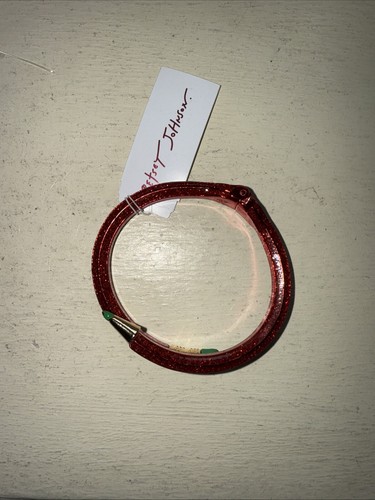 Betsey Johnson Open Hinge Glitter Pencil Bracelet in Red Christmas Edition - Picture 2 of 6