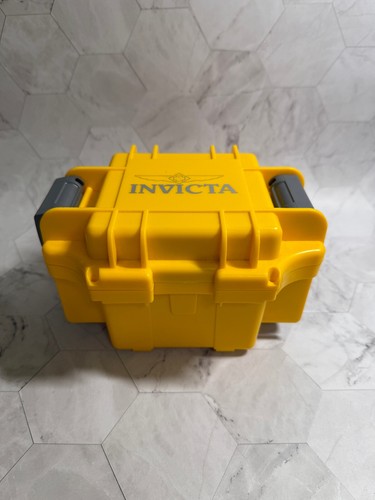 2 INVICTA 1-Slot Hard Plastic Watch Cases. Box Only Yellow and Gray - Picture 7 of 11