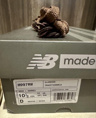 New Balance × Red Wing Sneaker M997RW Brown Men Size 10.5 Made in USA w/Box - Picture 2 of 8