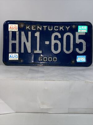 Vintage Ky Kentucky Truck License Plate 6000 Lbs Pounds Man Cave Garage Retired Ebay