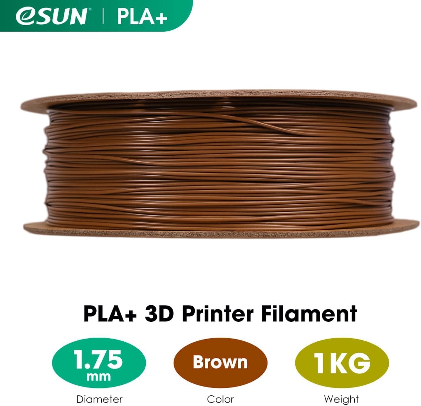 eSUN BROWN Enhanced Toughness PLA Plus + 3D printer 1.75mm Filament 1 kg