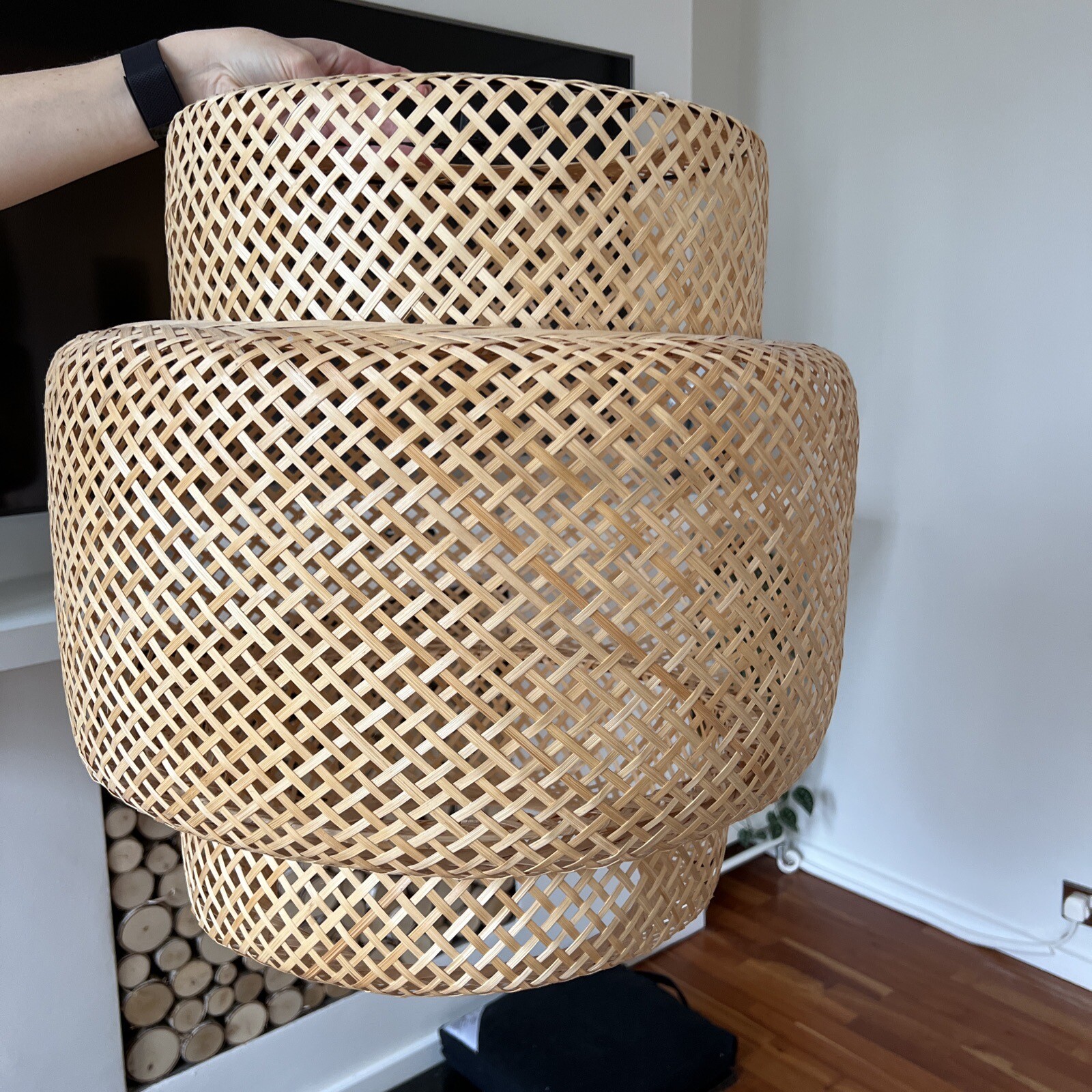 IKEA SINNERLIG Pendant Lamp Shade Bamboo Ceiling Light Large 50x54cm eBay