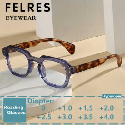 Oval Fashion Full Frame Reading Glasses Men Women Anti Blue Light Retro Glasses 