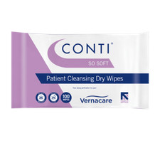Conti So Soft Large Patient Dry Cleansing Wipes 1 x Pack of 100