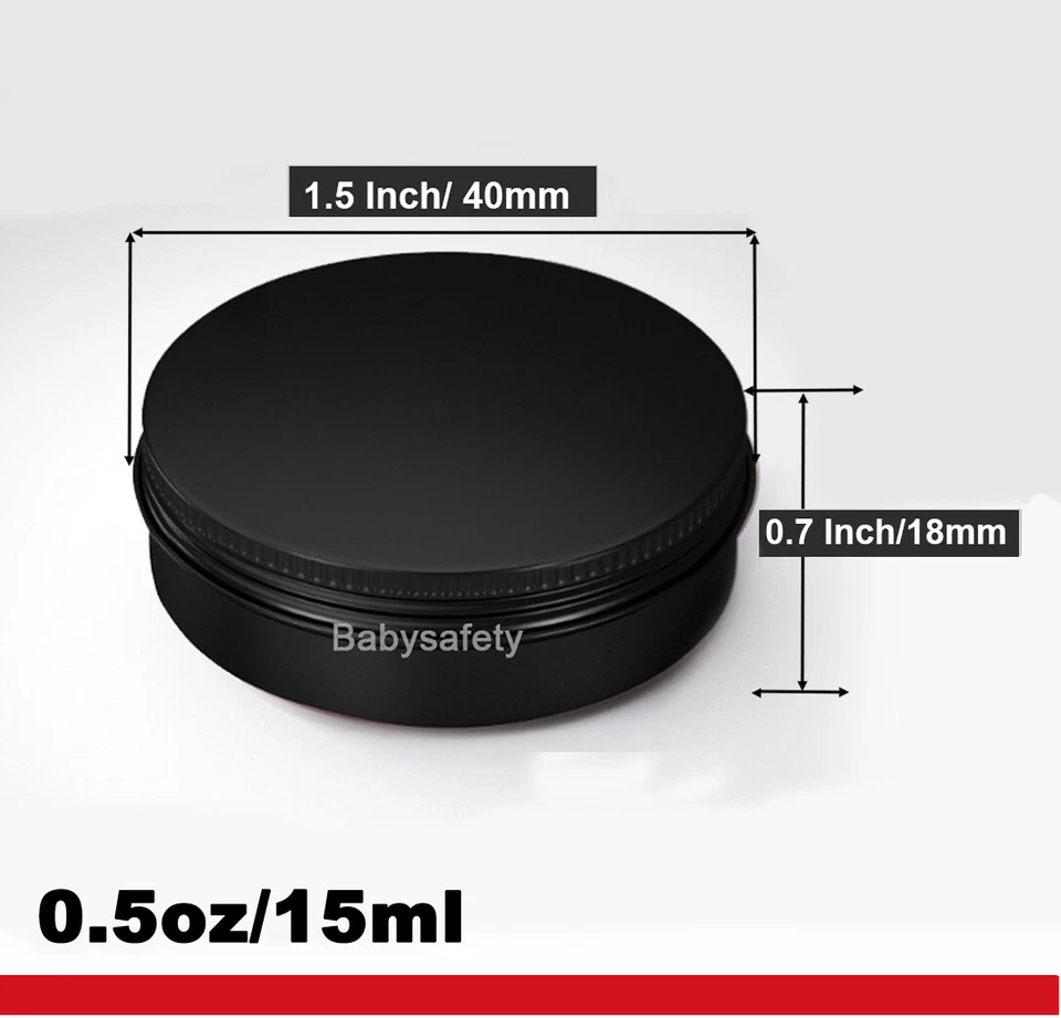 Aluminum Tin Screw Top Lid Round Metal Container,Storage Jar Travel Tin can - Image 2 of 4