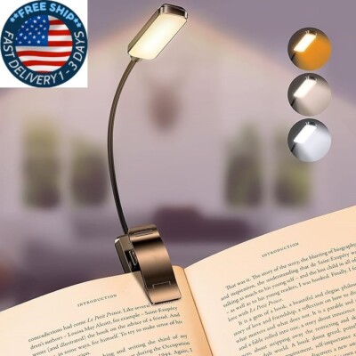 Lámpara 9LED recargable para leer en la cama:3temperaturas de color que los ojos