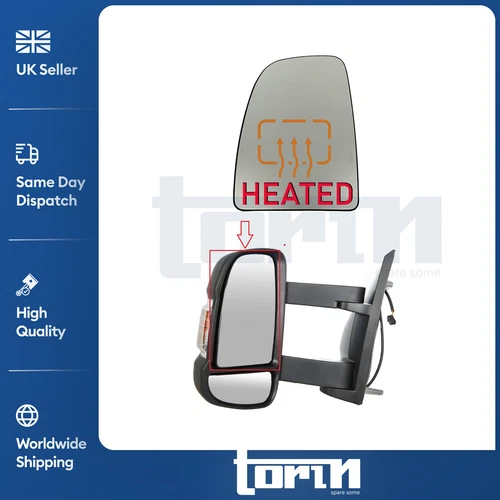 LEFT UPPER DOOR WING MIRROR GLASS FOR DUCATO PEUGEOT BOXER 2006-ON 71748244