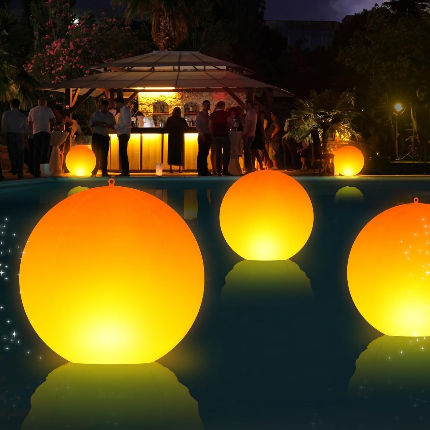 Boule flottante lumineuse LED DeeprBling en polymere durable etanche pour grand bassin
