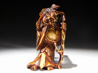 Gama Sennin Toad Hermit 根付 Netsuke Edo original netsuke inro antique