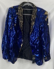 Men's 38 Sequins Suit Jacket, PYJTRL Blue Gold, Party, Prom, NWT