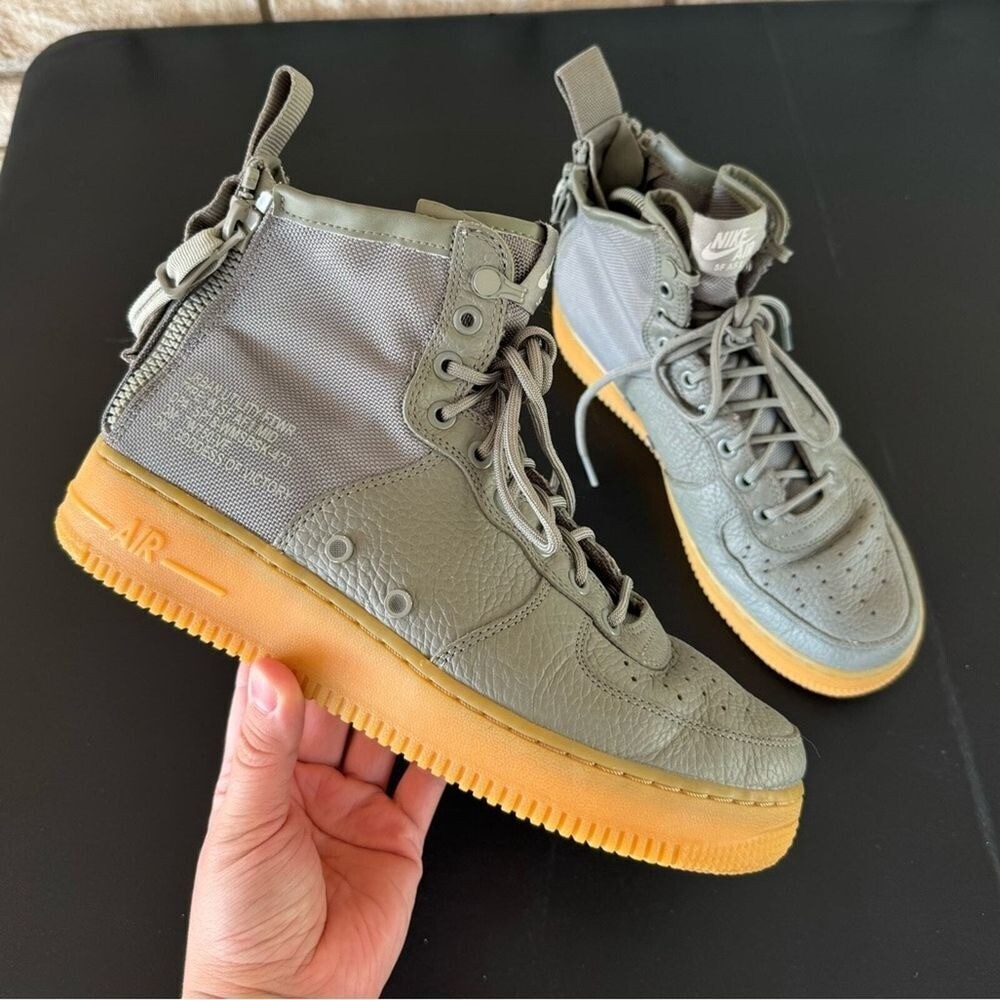 SAOLA Nike Air Force 1 SF Mid Green Gum Sole Sneakers Donna Taglia 9 5 Scarpe