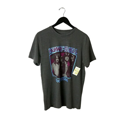 NWT Lucky Brand x ACDC Highway To Hell World Tour T Shirt Adult Gray Medium Rock