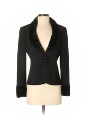 Nwt Harold's Sz 4 Black Velvet Collars Cuff Blazer Jacket Women's