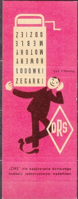 POLAND 1966 Matchbook Cover - Cat.K#166 ''ORS'' will not undermine the household